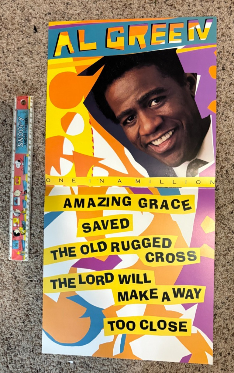 K Vintage 1991 AL GREEN Album Cover Poster GREATEST GOSPEL HITS Unused NICE*