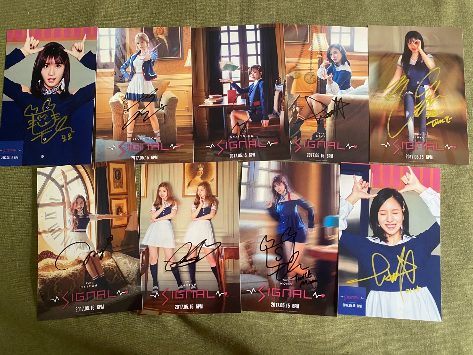 TWICE SIGNAL Autographed Signed Photo 4*6 K-POP Collection 2017