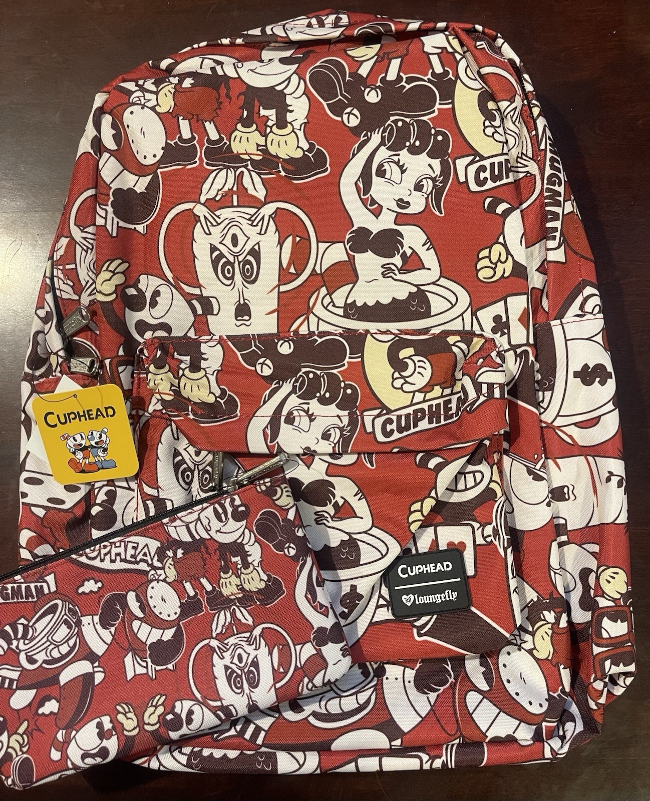 Cuphead & Mugman Loungefly Red Black & White Backpack NEW NWT RARE