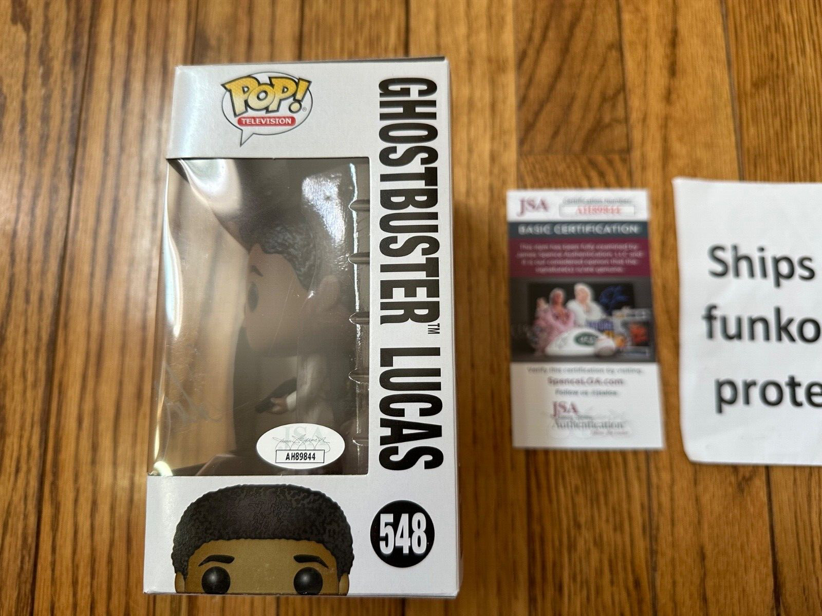 Funko Pop TV Stranger Things Ghostbuster Lucas #548 Caleb McLaughlin Signed JSA