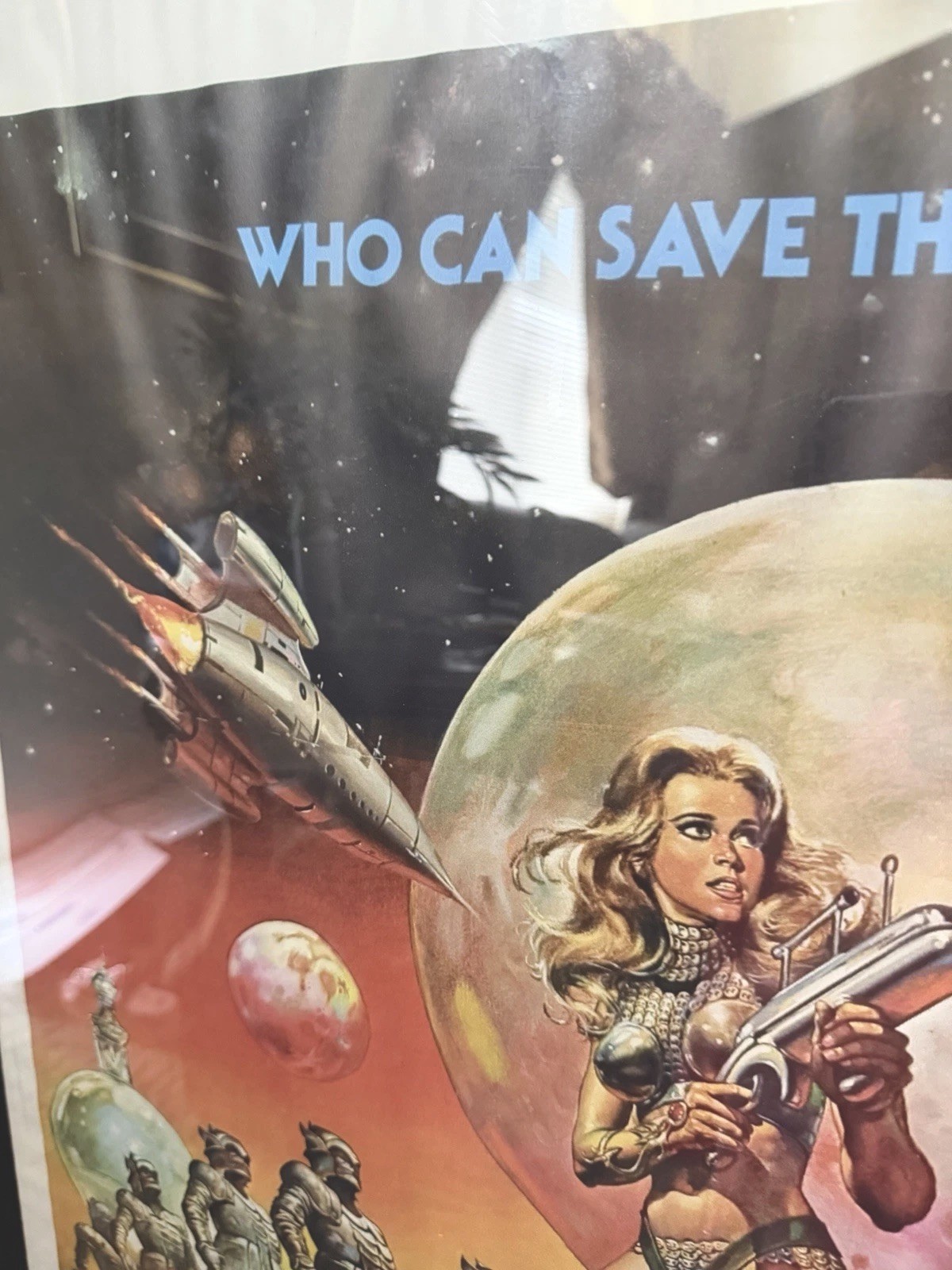 ORIGINAL Boris Vallejo artwork poster “Re-Release” 1977 BARBARELLA MOVIE FRAMED