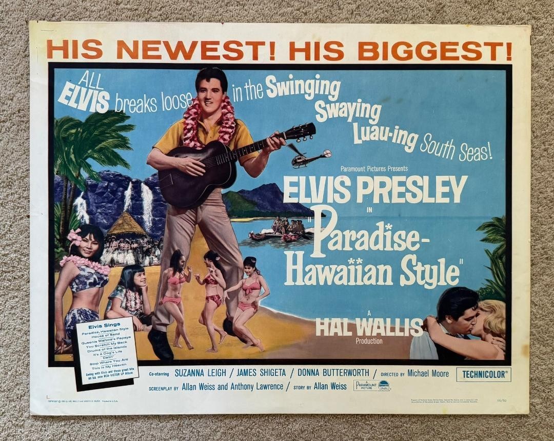 Wow! 28″x22″ ELVIS PRESLEY 1966 PARADISE HAWAIIAN STYLE Half Sheet Movie Poster!