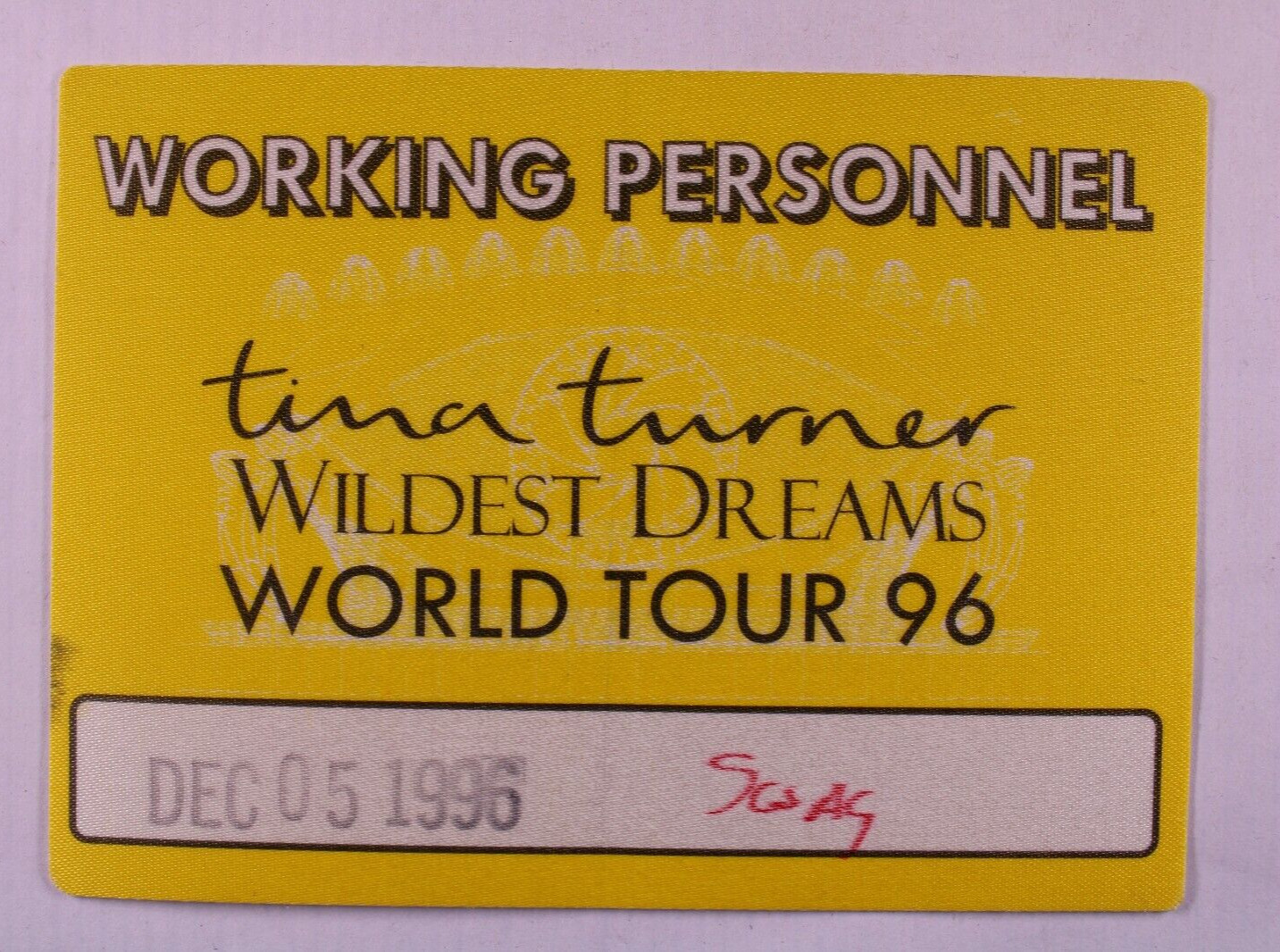 Tina Turner Pass Original Wildest Dreams World Tour Nynex Arena Manchester 1996