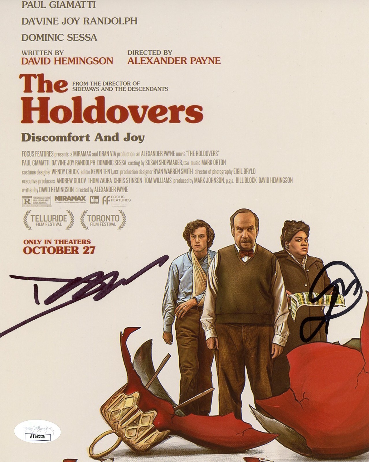 DA’VINE JOY RANDOLPH +1 Authentic Signed ~THE HOLDOVERS~ 8×10 Photo (JSA COA)
