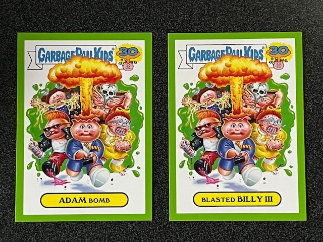 2015 GARBAGE PAIL KIDS 30TH ANNIVERSARY ADAM BOMB/BLASTED BILLY GREEN 1a-1b – #C