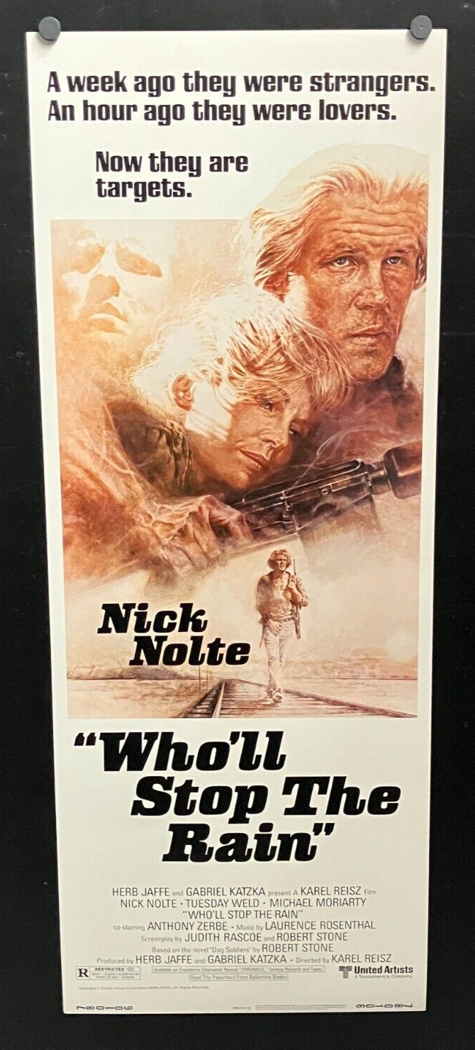 original 1978 WHO’LL STOP THE RAIN Movie Poster 14 x 36 ~ NICK NOLTE (Minty)