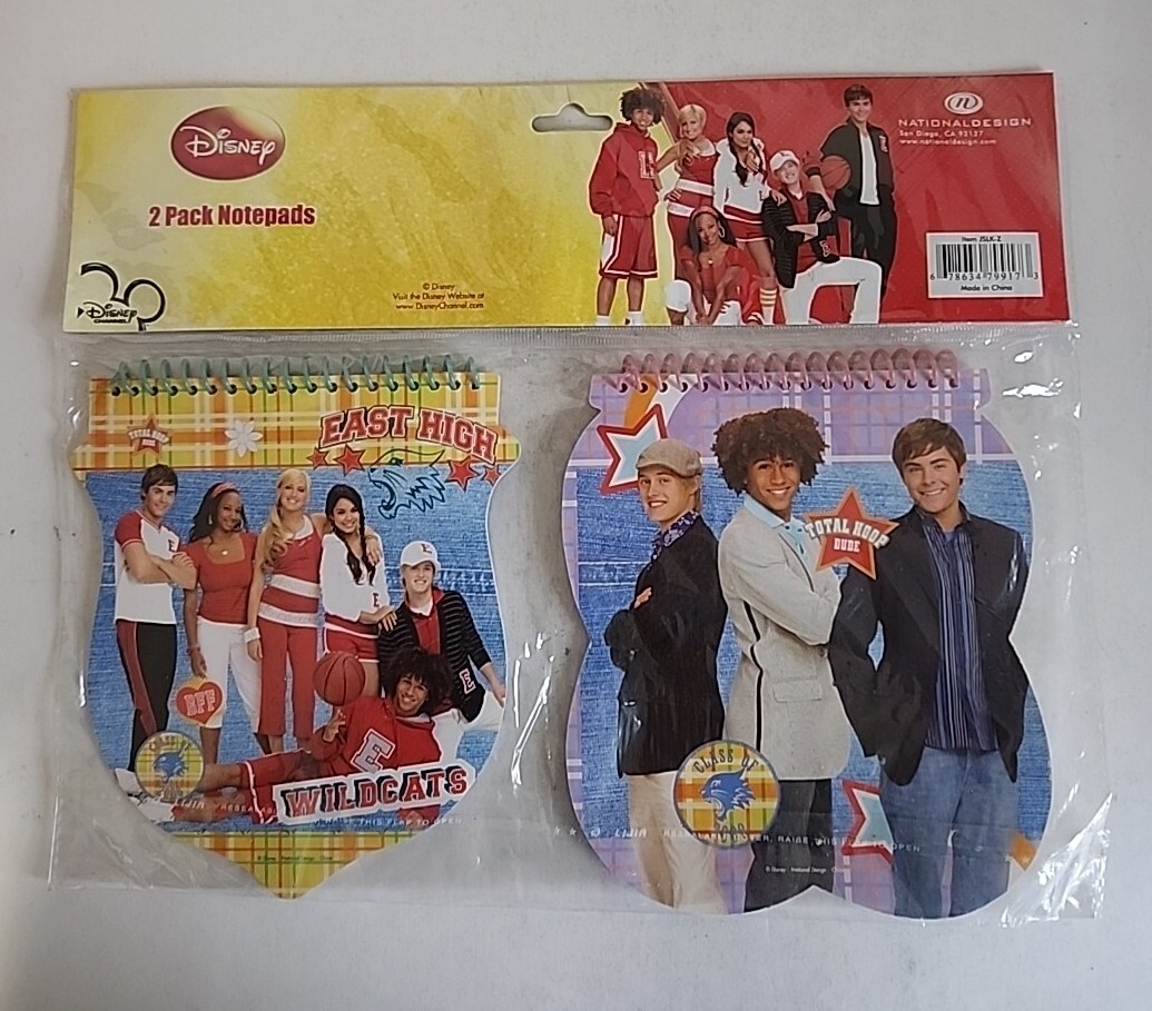 High School Musical Walt Disney Channel 2 Pack NotePads School Stationary NEW