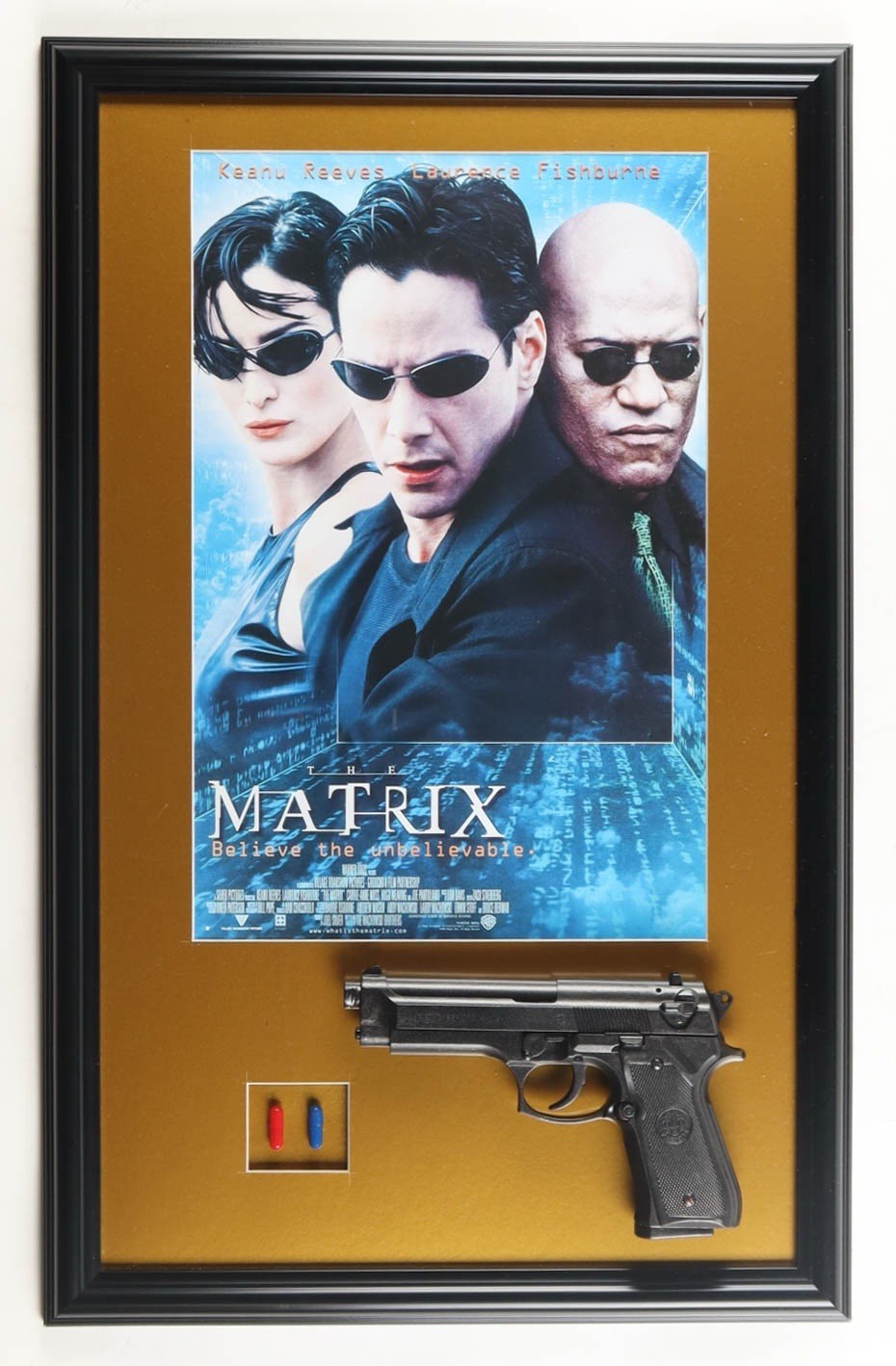 The Matrix Custom Framed Photo Display With Prop Choices & Prop Pistol