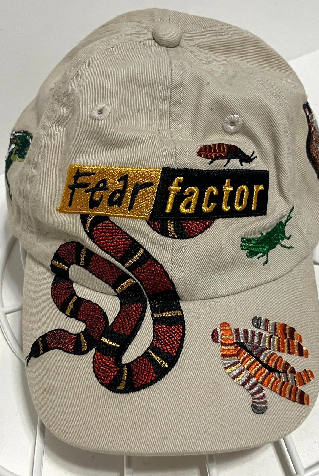 FEAR FACTOR NBC Rockefeller Neutral Stone Adjustable Rare Game Show Cap Hat NEW