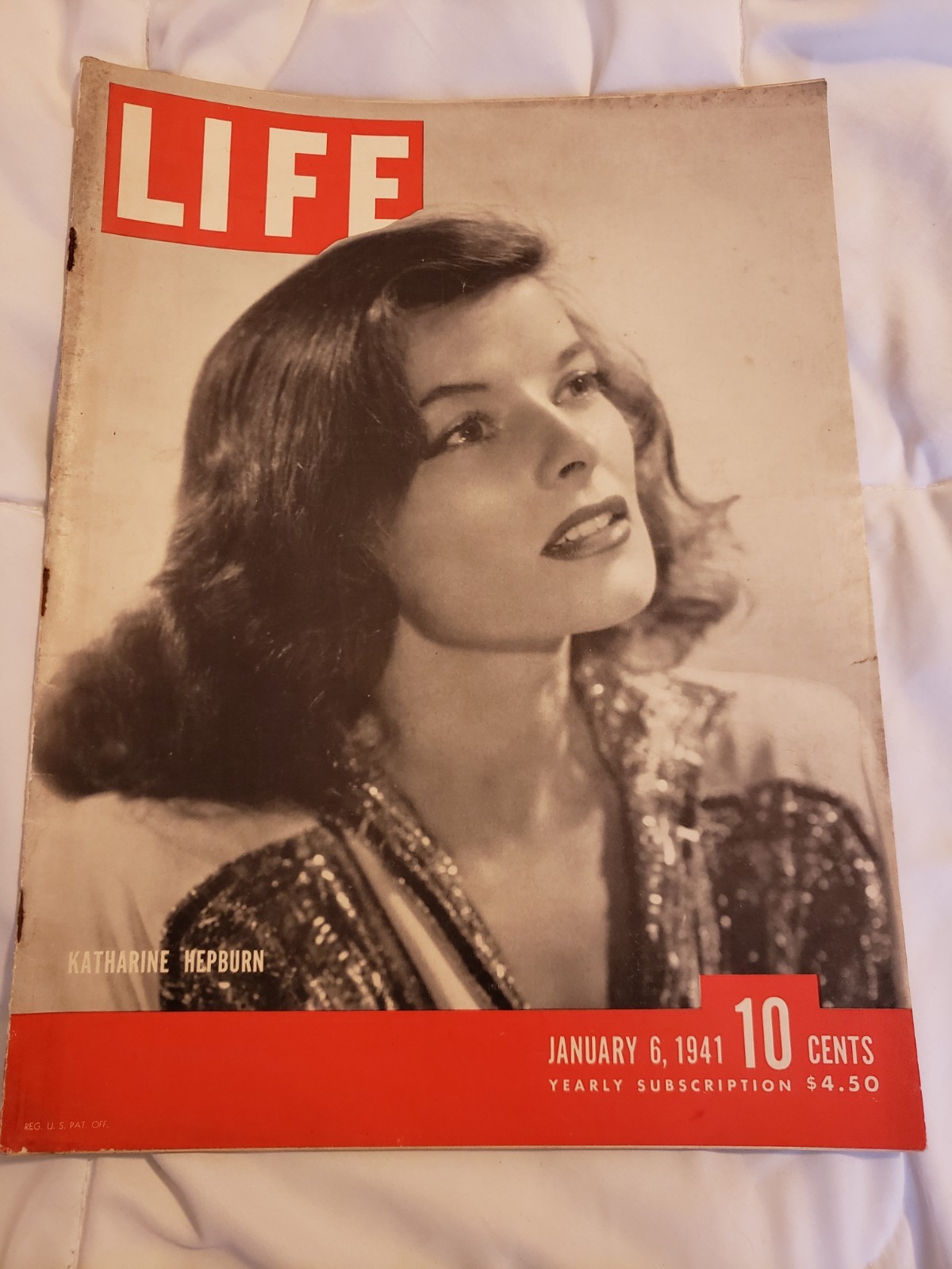1941, Katharine Hepburn, “LIFE” Magazine (No Label) Scarce / Vintage Awesome