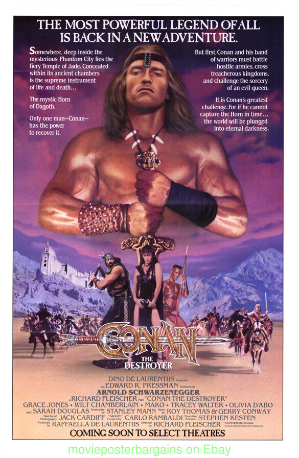 CONAN THE DESTROYER MOVIE POSTER 27×41 ADVANCE STYLE 1984