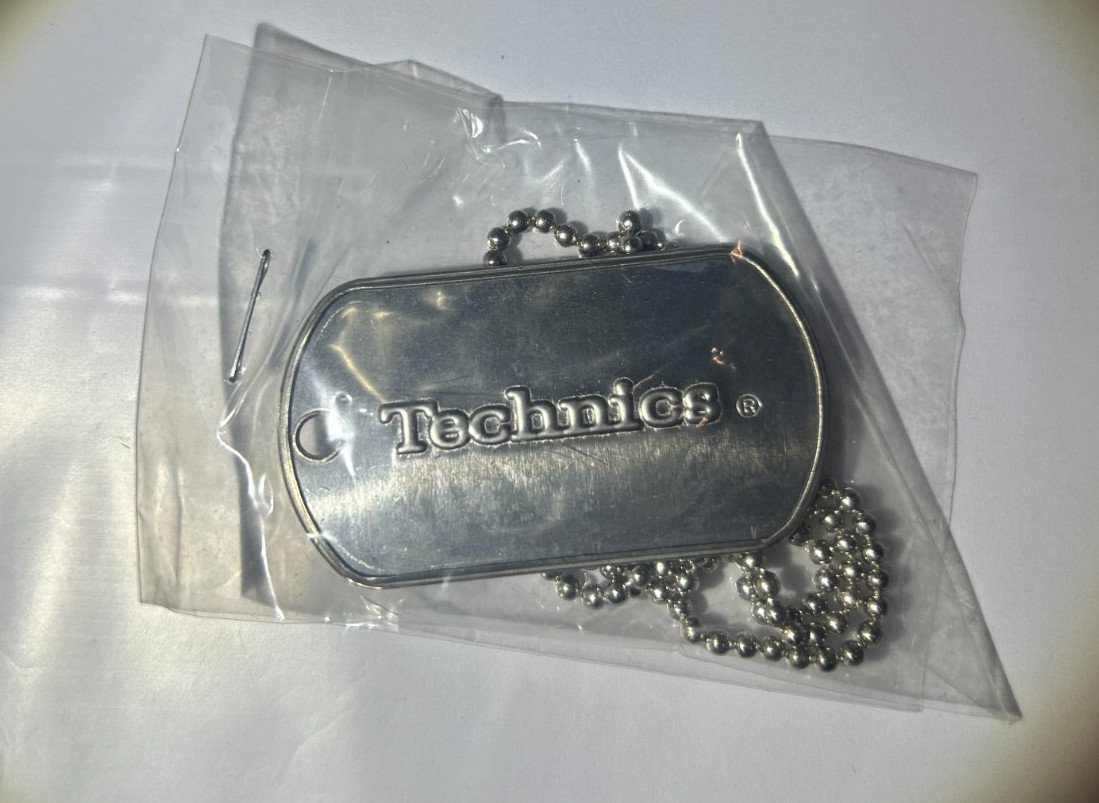 Vintage Technics DJ Dog Tag Necklace Sealed Logo Swag Audio Turntable SL-1200 SL