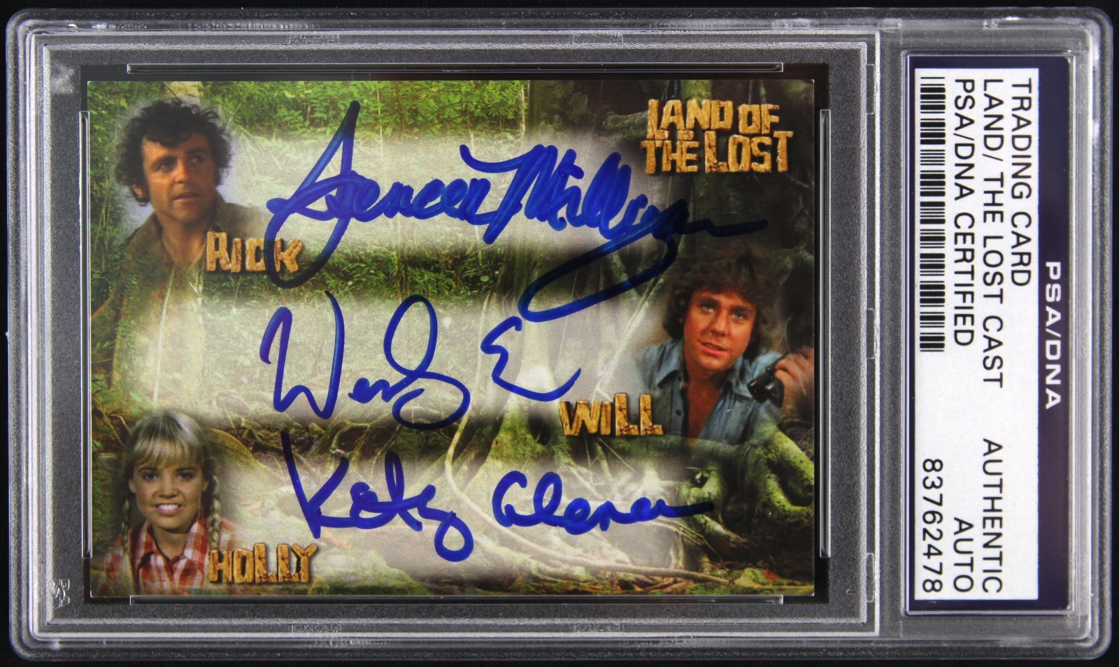 Wesley Eure Kathy Coleman Spencer Milligan Land of the Lost Signed Card PSA/DNA