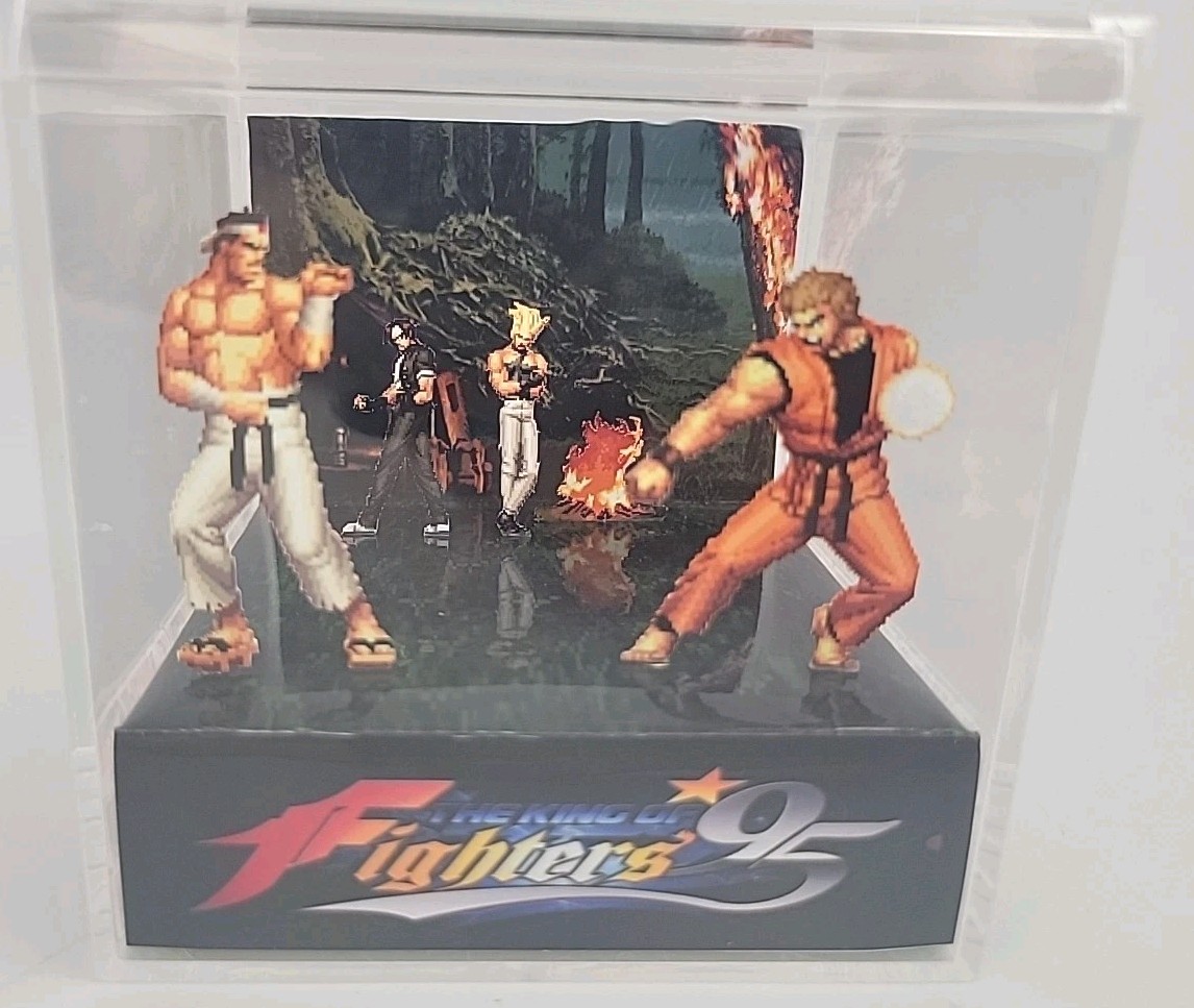 King of Fighters 95 3D Cube Handmade Diorama Neo Geo Video Game Shadowbox