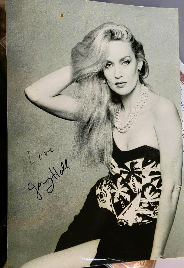 JERRY HALL signed 8×12 with COA … model, BATMAN, URBAN COWBOY