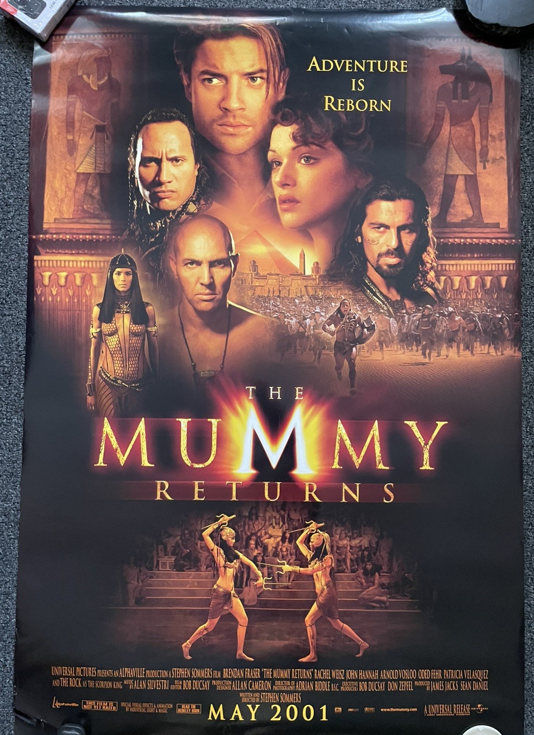 THE MUMMY RETURNS MOVIE POSTER 2 Sided ORIGINAL FINAL Fine 27×40 RACHEL WEISZ