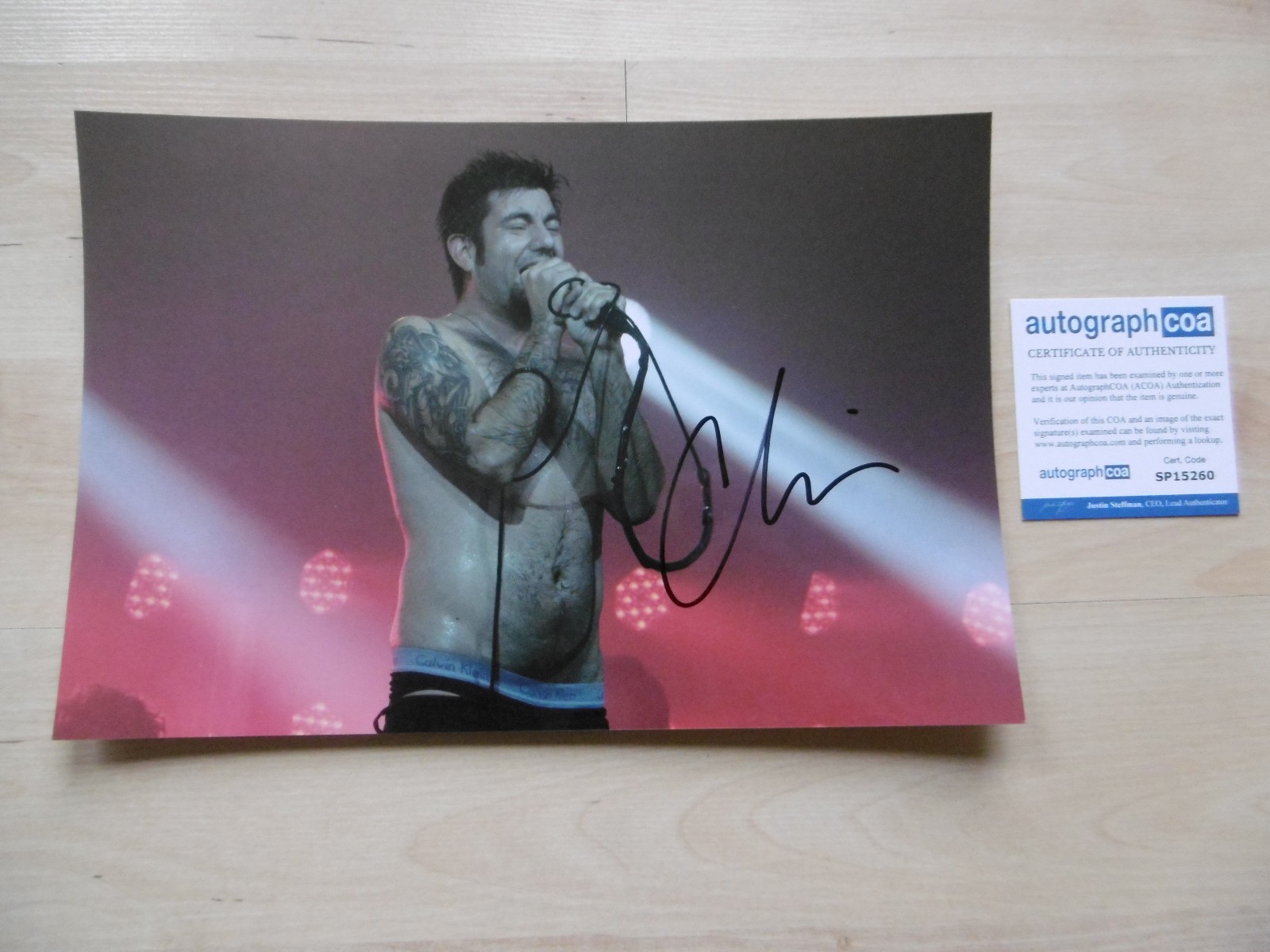 Chino Moreno “Deftones” signed 8×12 inch photo autograph ACOA