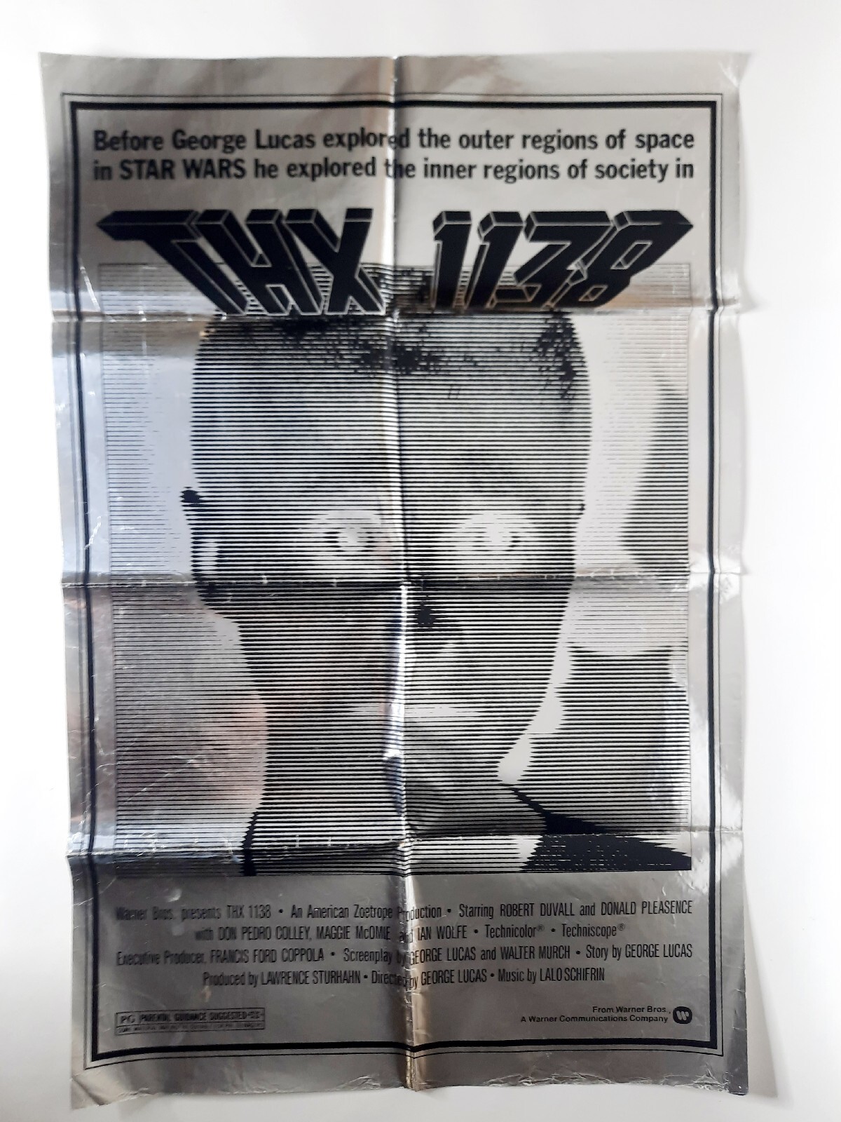 THX 1138 Silver Mylar Limited Edition Movie Poster 26×40 Folded RARE