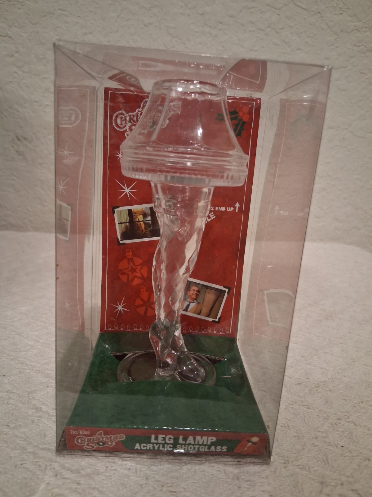 A Christmas Story Leg Lamp Acrylic Shot Glass NWOT Ralphie Red Rider HO HO HO