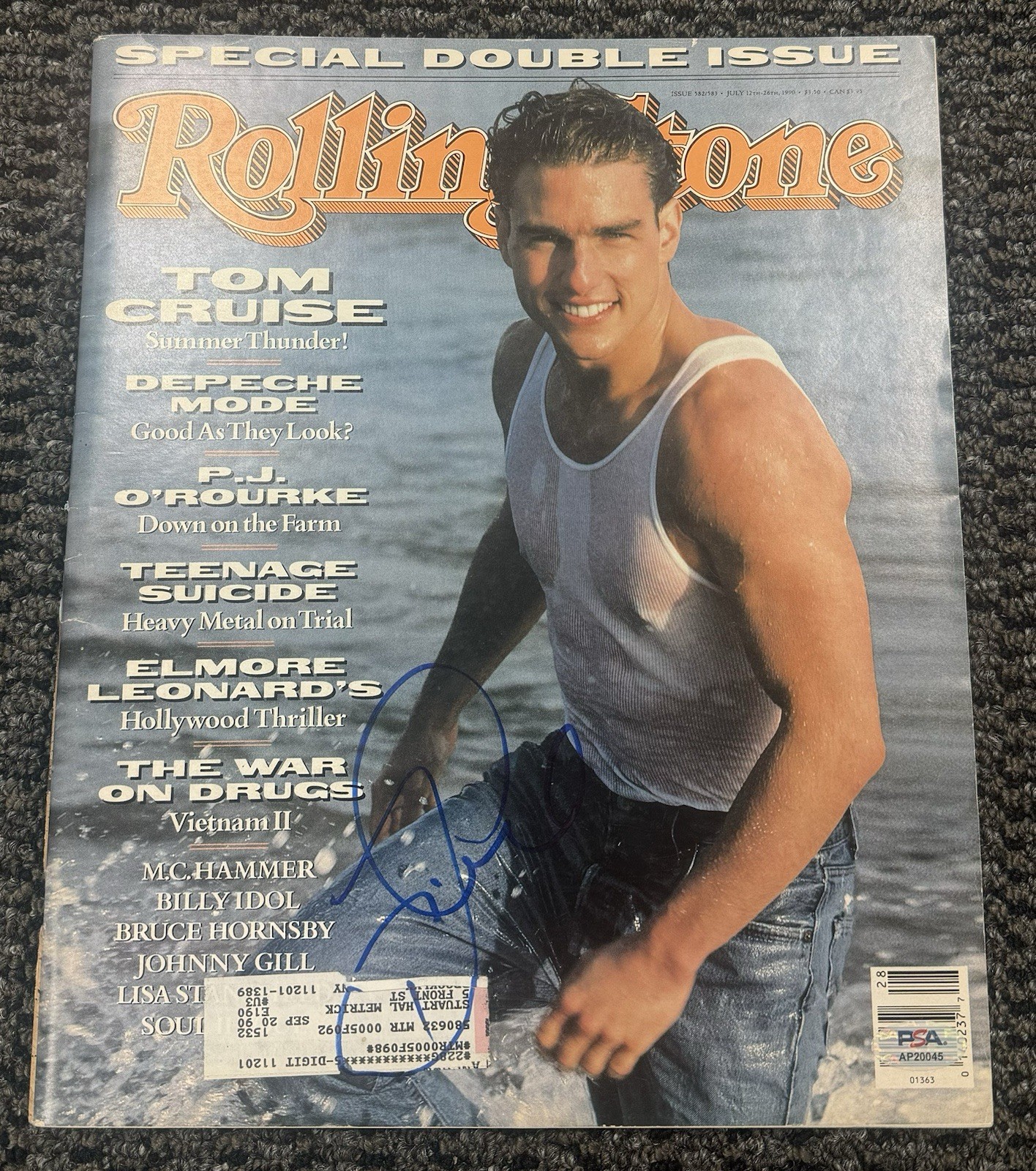 Tom Cruise Signed Autographed 1990 Rolling Stone Full Magazine PSA/DNA Authentic