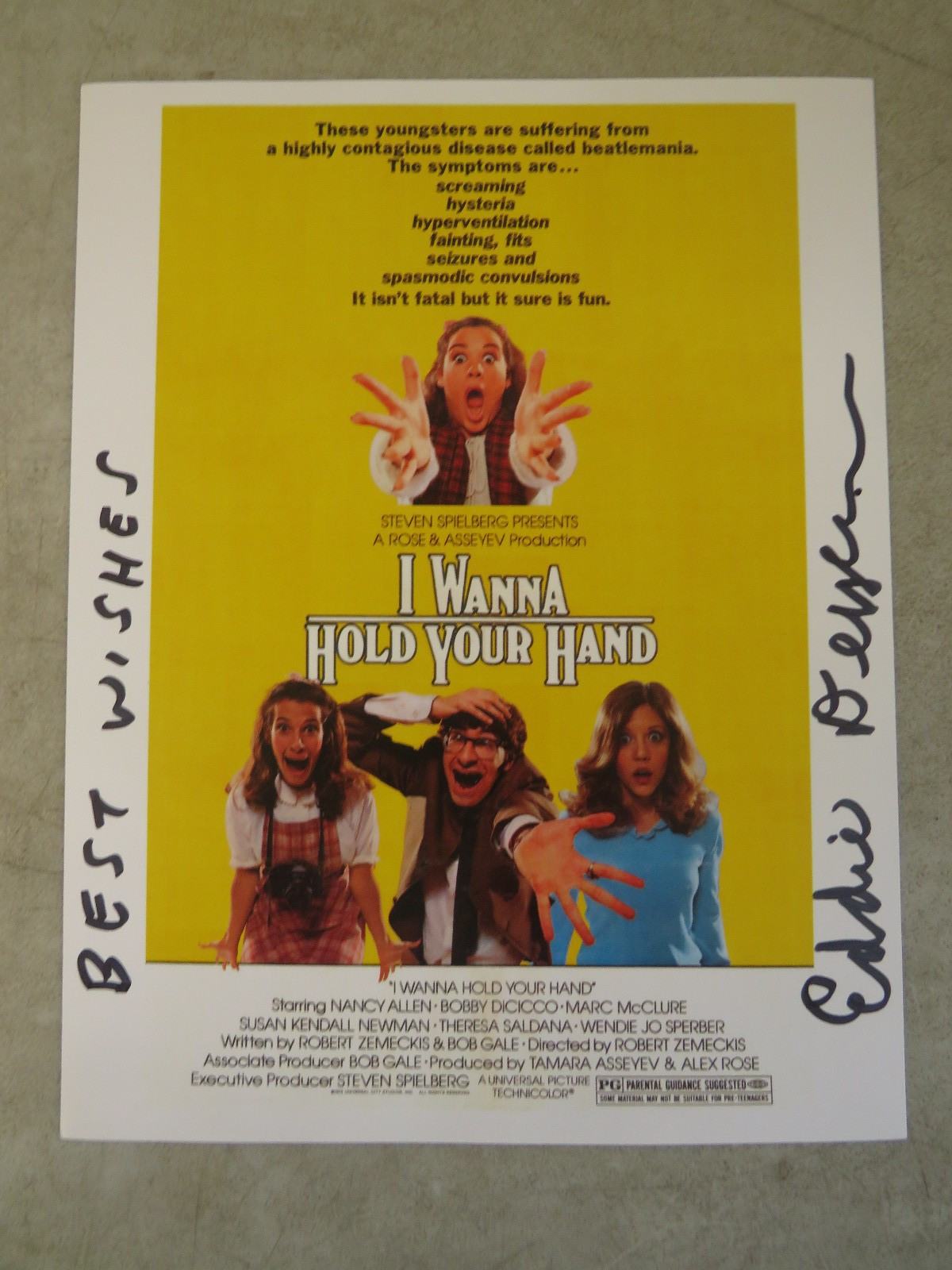 Signed Eddie Deezen I Wanna Hold Your Hand 8×10 Flyer Print Beatles