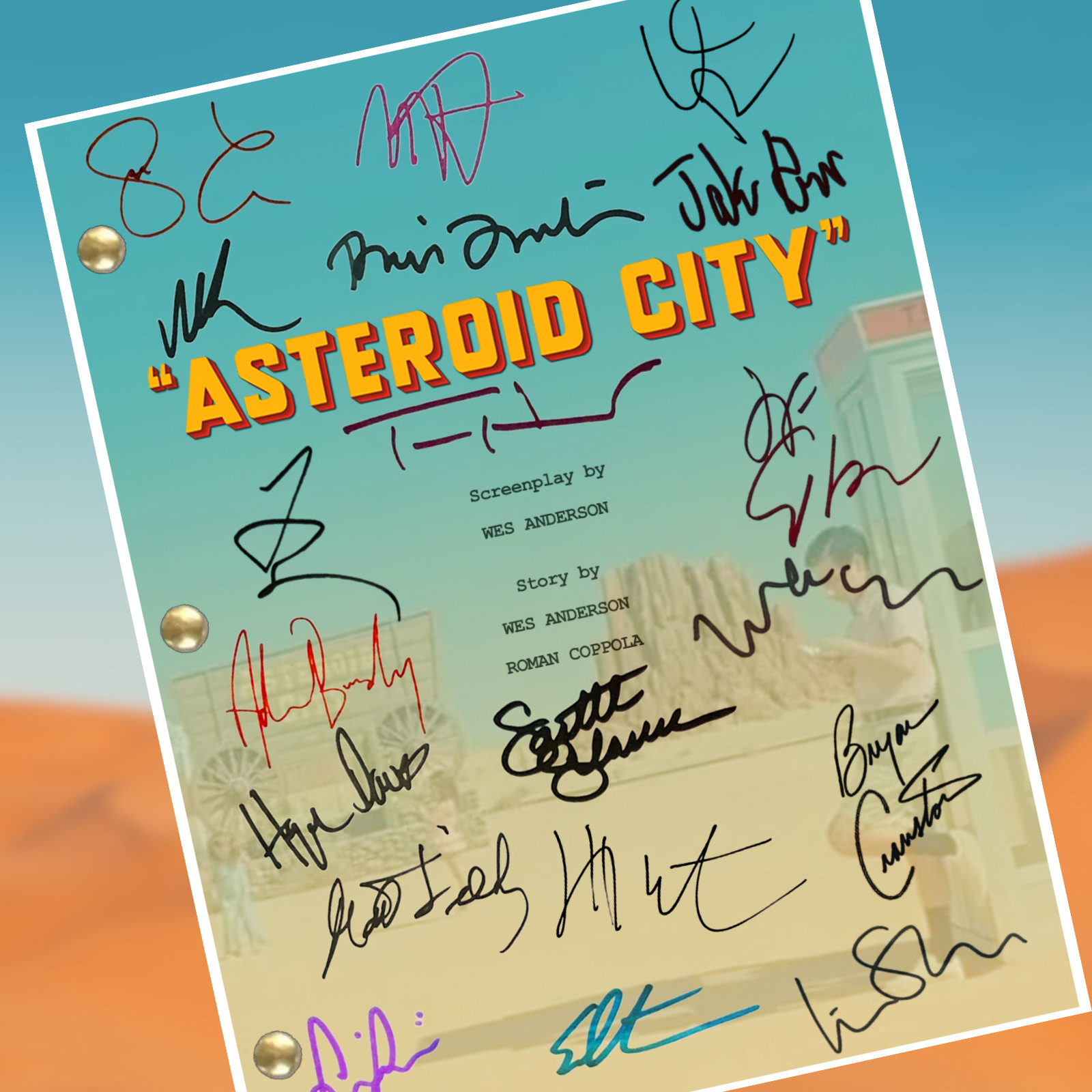 Asteroid City Movie Script Autograph Signed Reprints 141 Pages- Cast Signatures