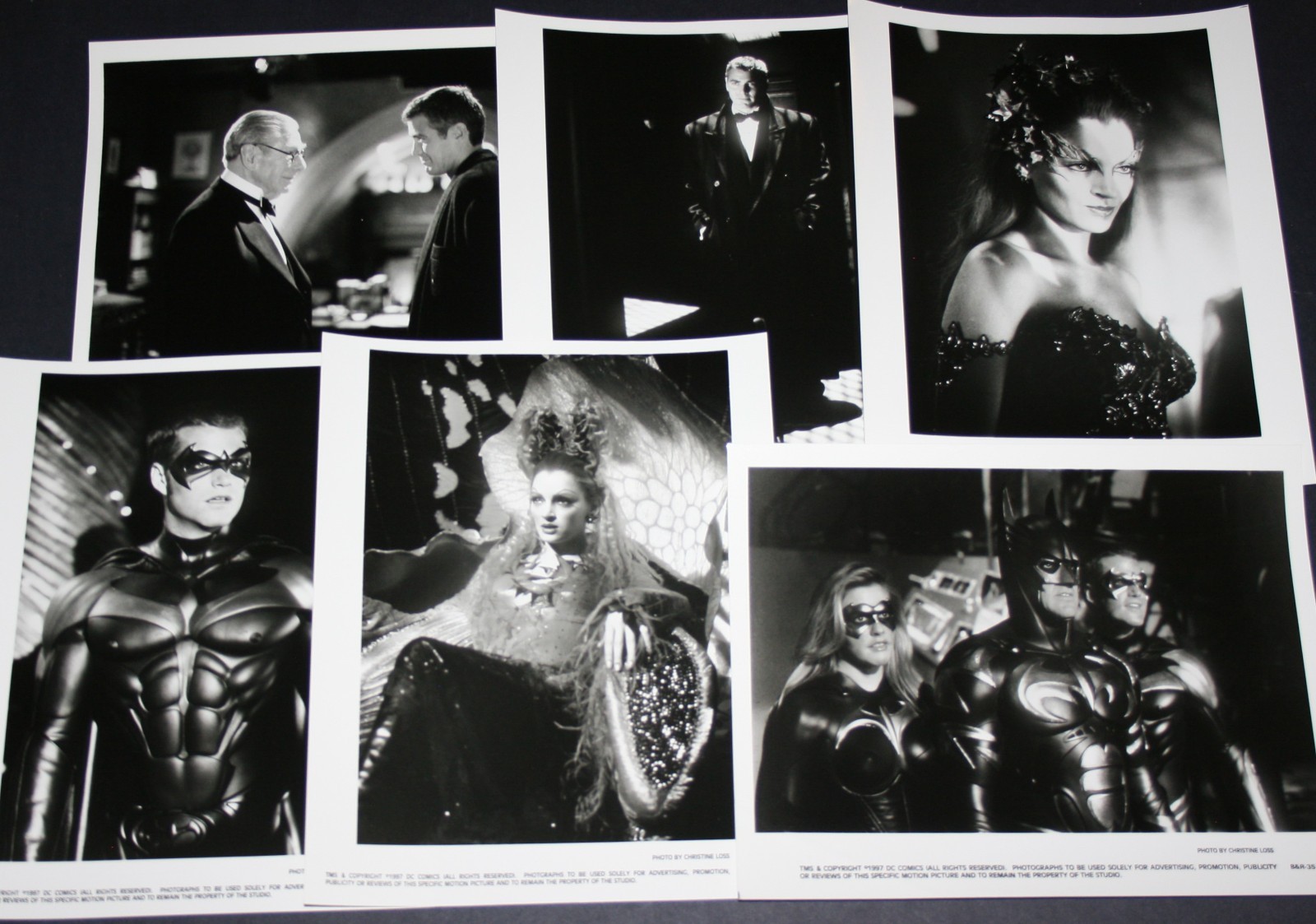 BATMAN & ROBIN Original Photo Lot of 6 GEORGE CLOONEY*UMA THURMAN*O’DONNELL Rare