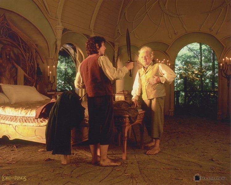 Lord of the Rings Elijah Wood Ian Holm Rare stamped Vintage 8×10 C-Print Photo