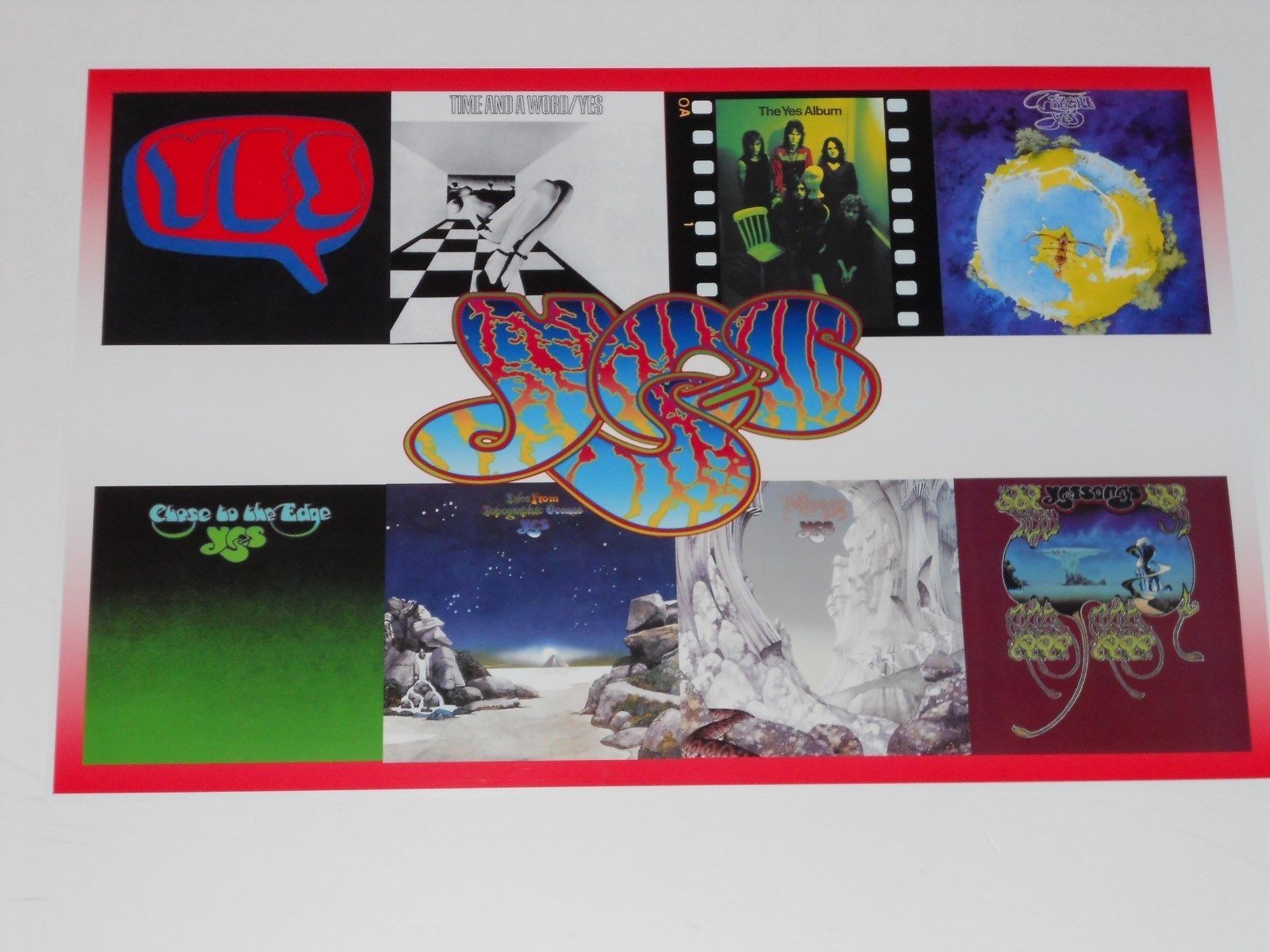 Large Yes 1969-74 Album Cover Poster Fragile, Time Word, Relayer 19″x13″