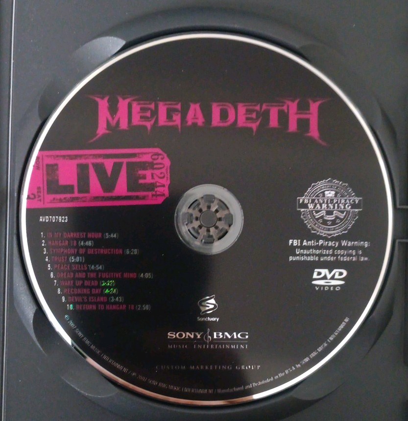 Megadeth – Live ’07 Dvd Opened Sony Bmg Music Entertainment