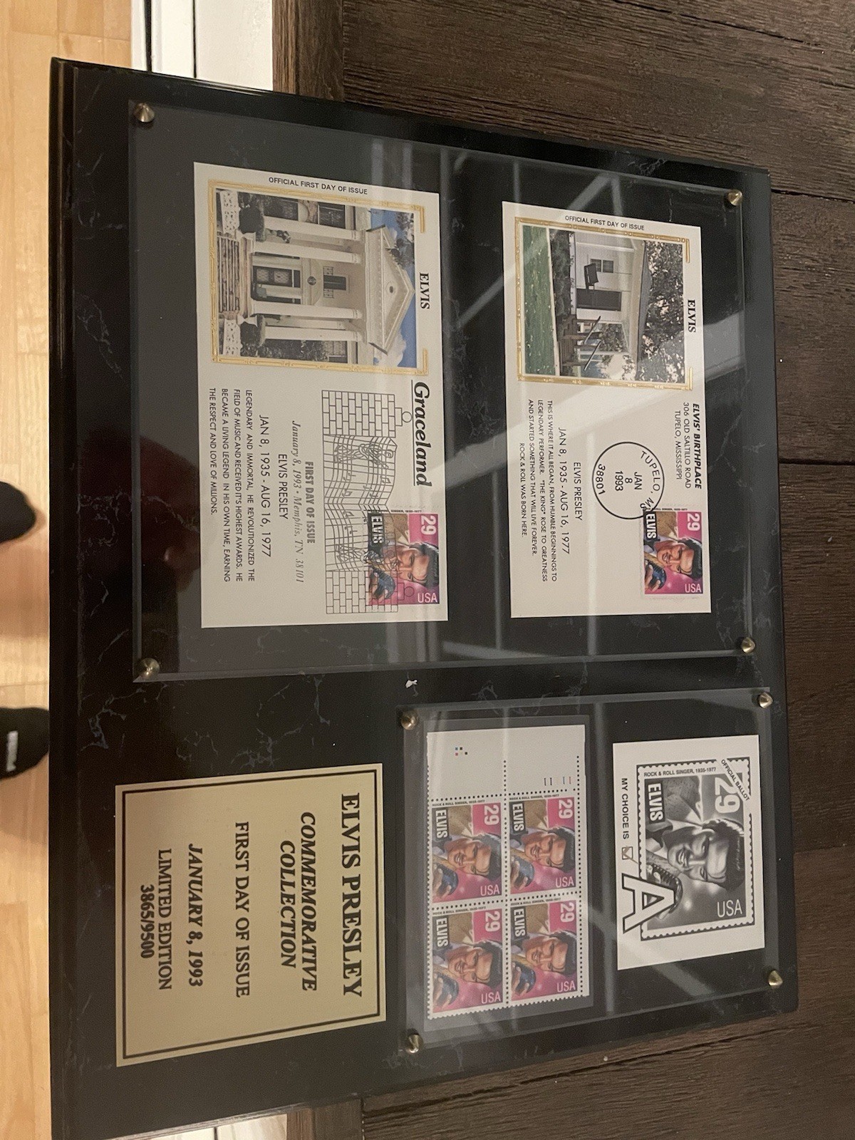 1993 Elvis Presley Commemorative Collection First Day Issue Stamp Plaque Limited
