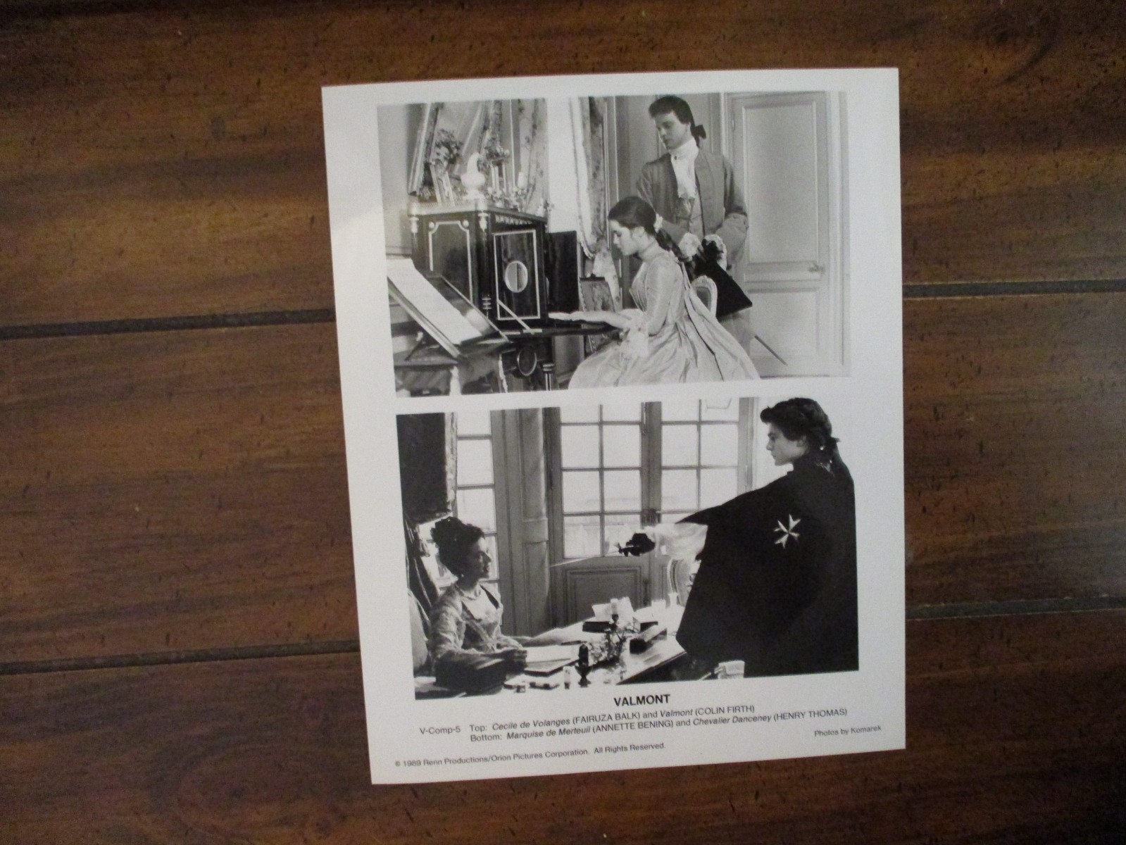 Fairuza Balk/Henry Thomas/Colin Firth(VALMONT)1989 8 x 10 B&W Glossy Press Photo