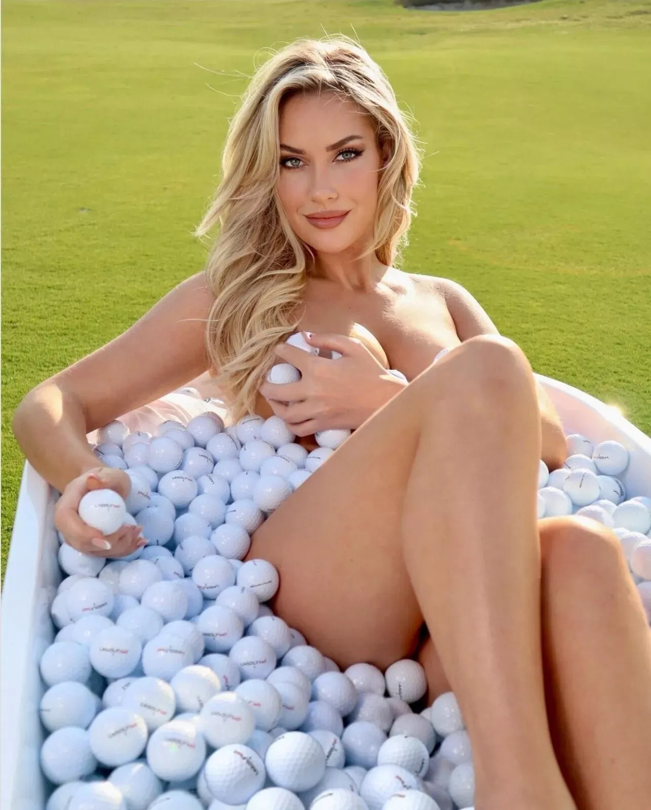 Paige Spiranac Posing In A Golf Pool 8×10 Picture Celebrity Print