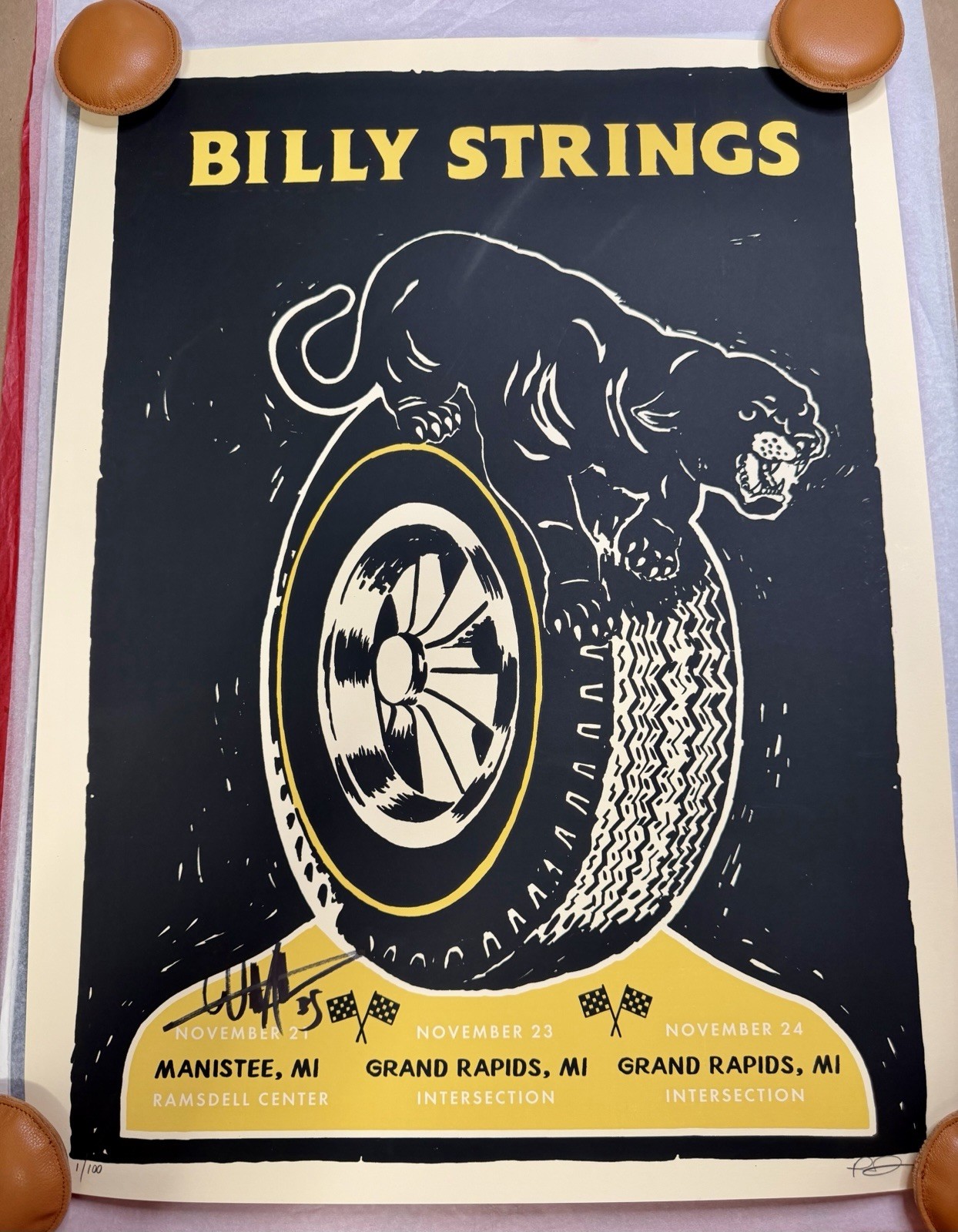 Billy Strings Grand Rapids Manistee 2018 AUTOGRAPHED 1/100 Poster Duggan PANTHER