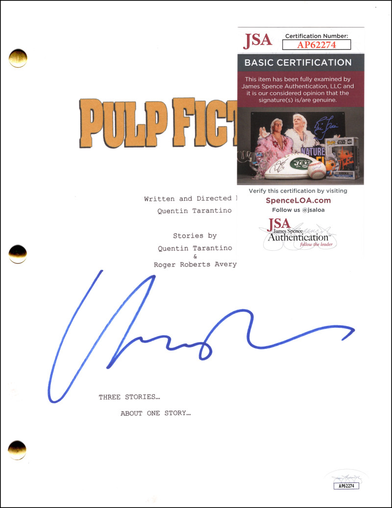 Uma Thurman Signed Autograph Quentin Tarantino Pulp Fiction Movie Script JSA COA