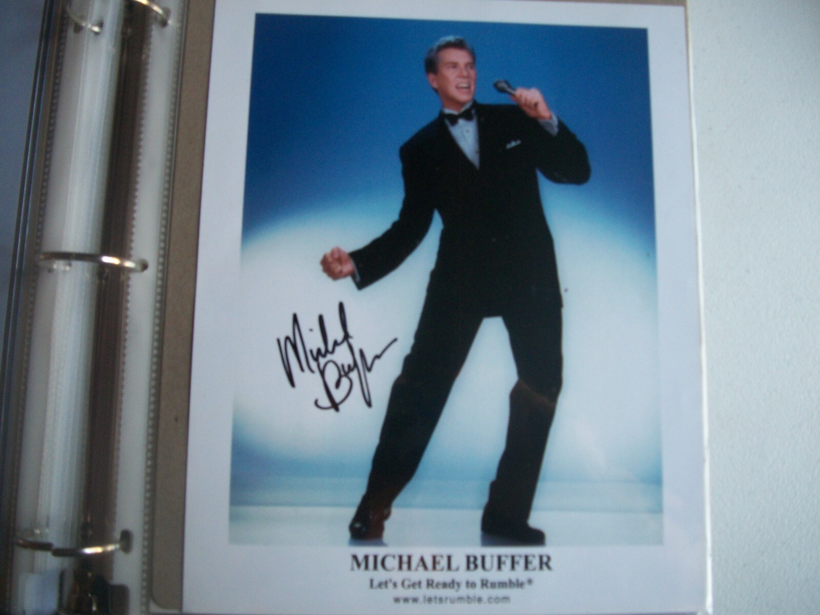 MICHAEL BUFFER-AUTOGRAPHED 8X10 PICTURE-LET’S GET READY TO RUMBLE!