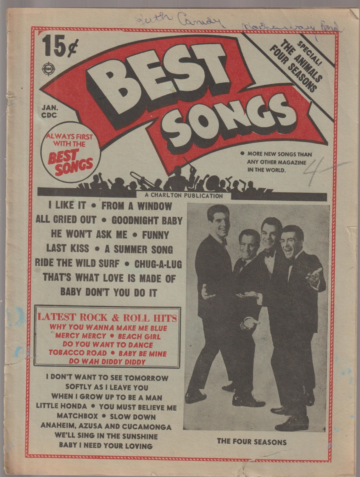 Best Songs Magazine January 1965 The Four Seasons