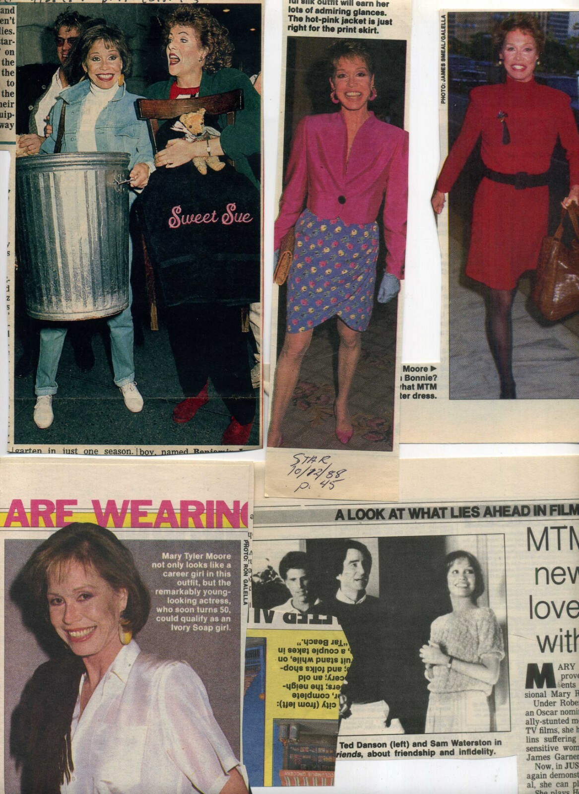 Mary Tyler Moore rare collection 50 clippings 1980-1989; Archive of the Eighties