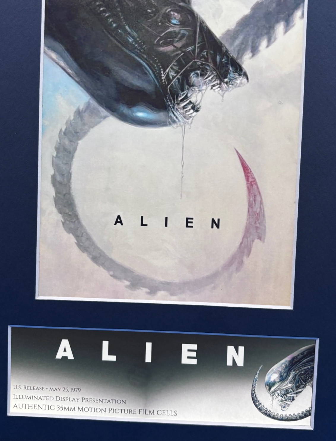 Alien 35mm Film Cell Display Lightbox – 18 Cells – RARE Chest-burster Cell – COA