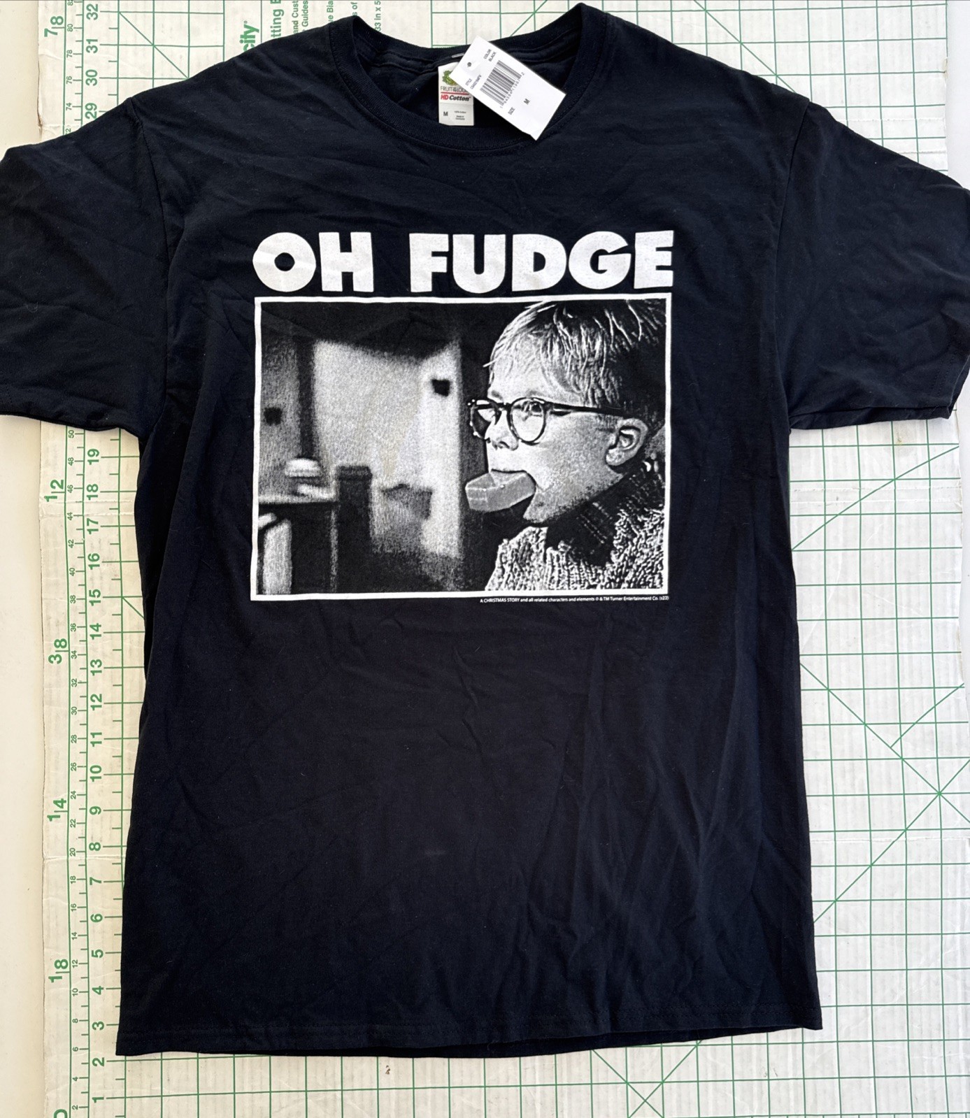 MED A Christmas Story T Shirt Oh Fudge Ralphie SOAP IN MOUTH Unisex Black New