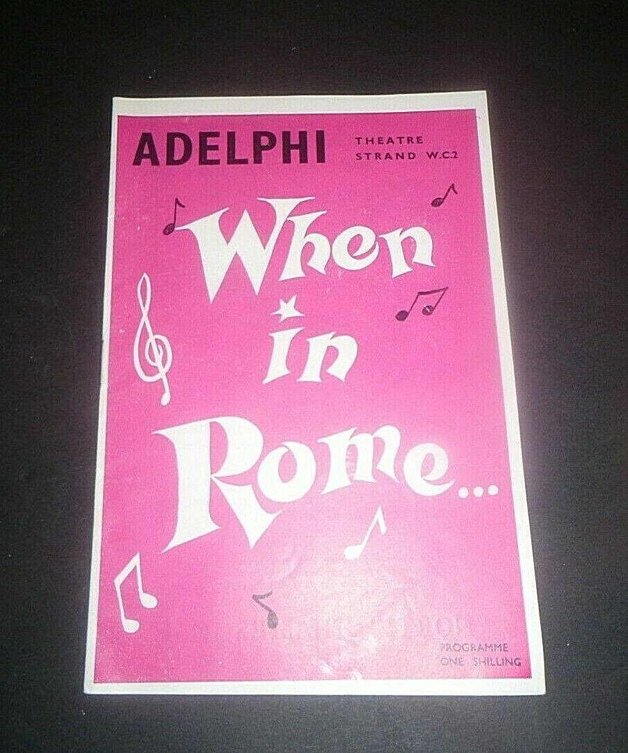 Playbill Adelphi Theatre Strand Great Britain “When In Rome” – Show Program