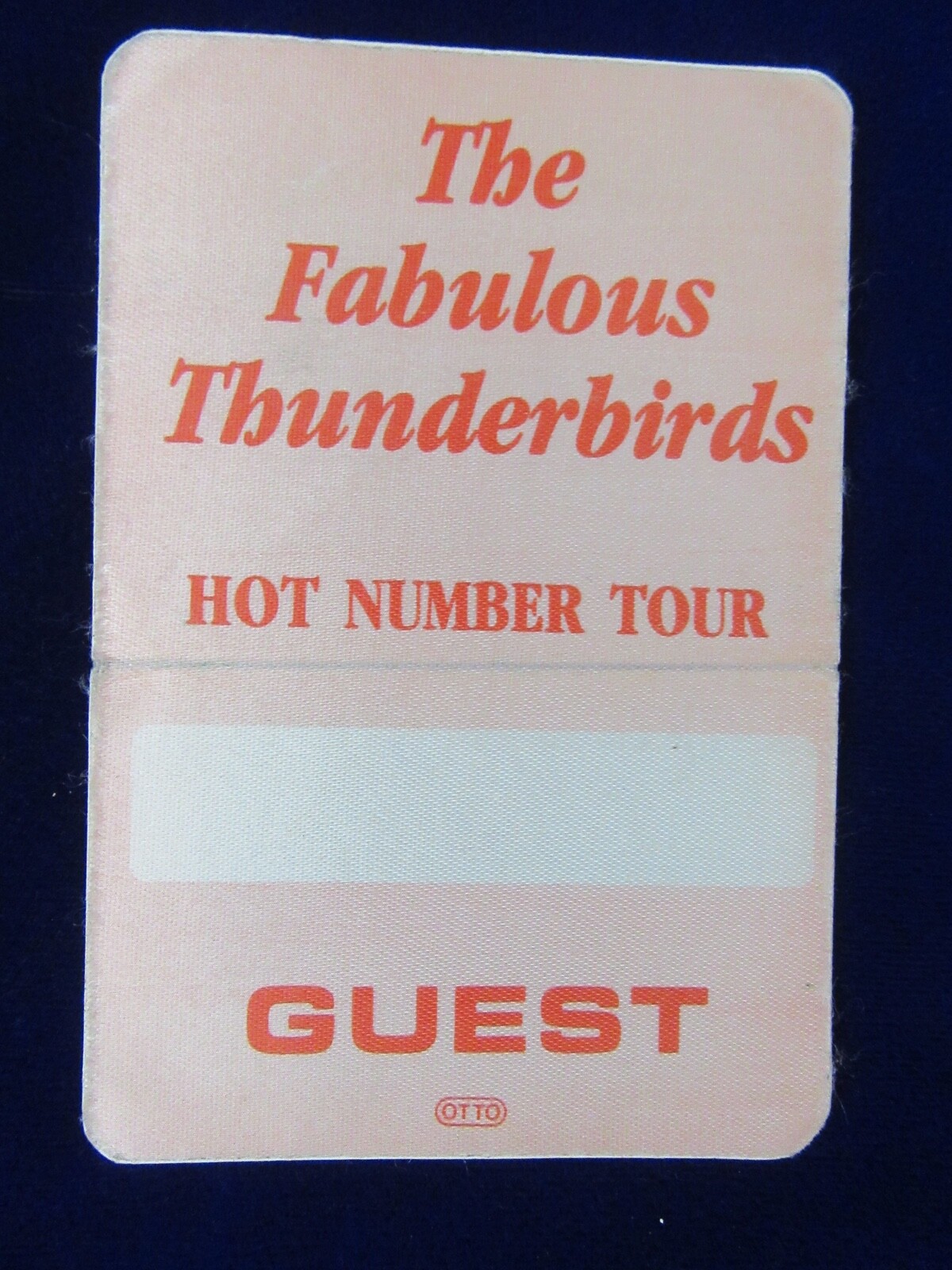 RARE THE FABULOUS THUNDERBIRDS T-BIRDS HOT NUMBER CONCERT TOUR OTTO GUEST PASS