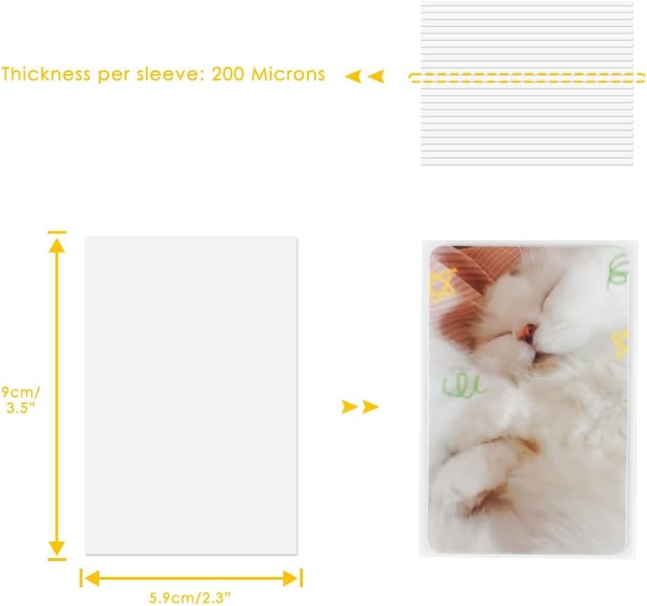 K-Pop and Polaroid Card Protector Sleeves – 100 Clear 200 Microns Ultra Shields