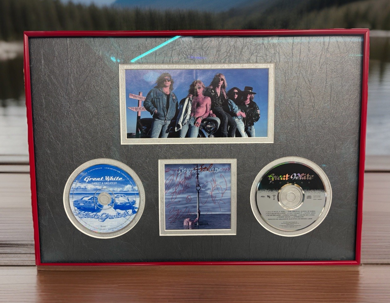 Great white Autographed And Framed CD- 15.5” X 21.5”