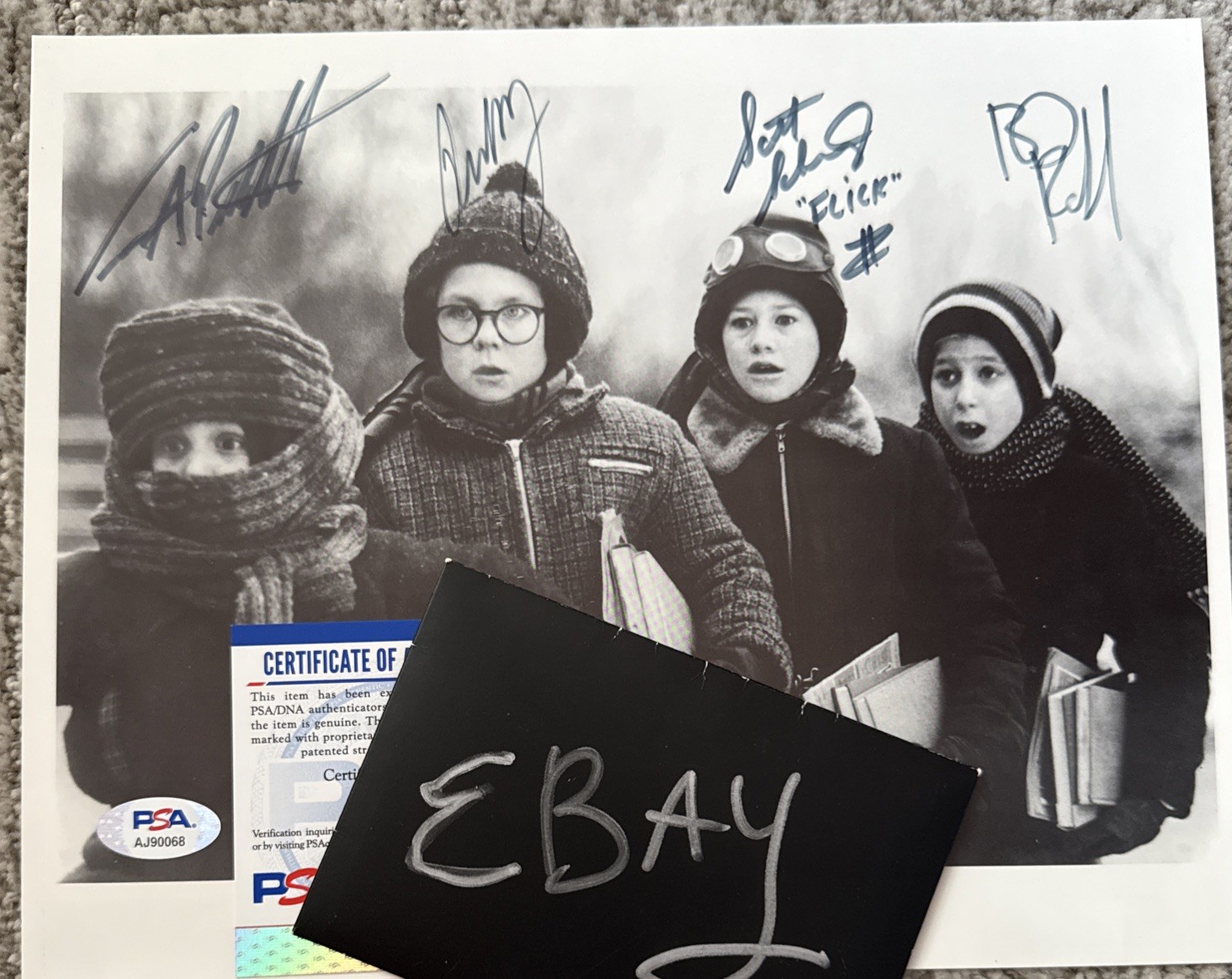 A Christmas Story Cast Signed Photo Billingsley Robb Schwartz Petrella PSA COA