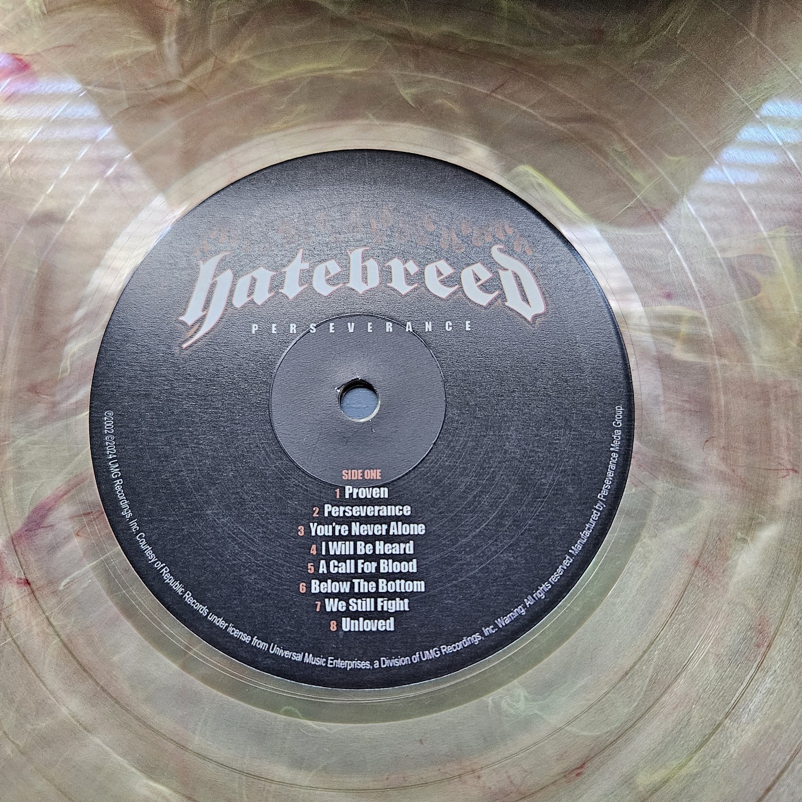 Hatebreed Perseverance Sun Flare Colored Vinyl Signed By Jamey Jasta 1st Press