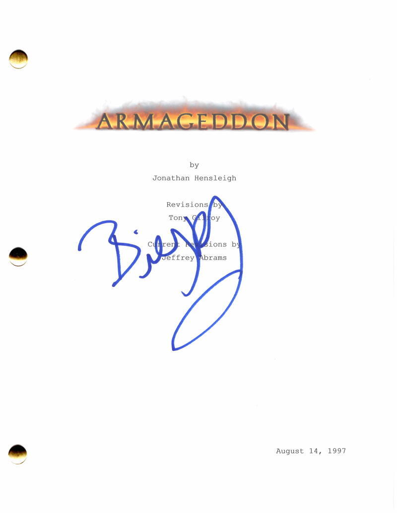 Billy Bob Thornton Signed Autograph Armageddon Full Movie Script w/ Bruce Willis