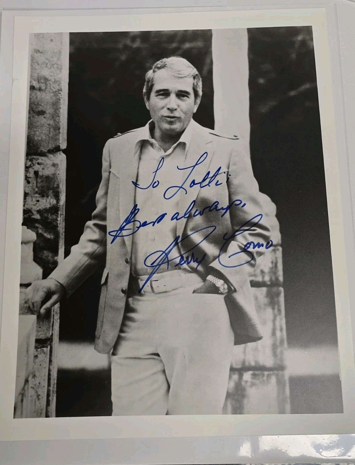 Perry Como Jazz Singer Crooner Signed 8×10 Photo With JG Autographs COA
