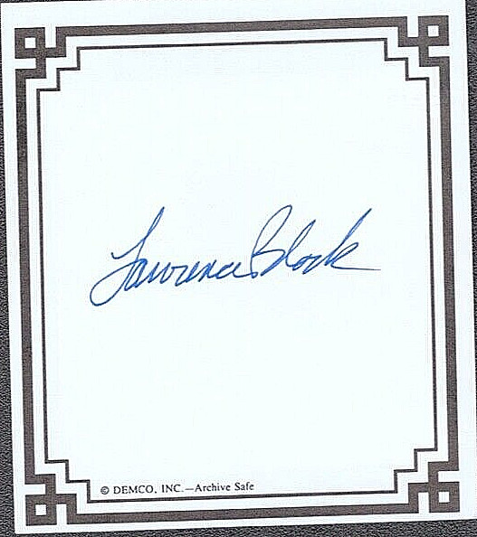 LAWRENCE BLOCK Signed Autograph 3.5×4 Bookplate