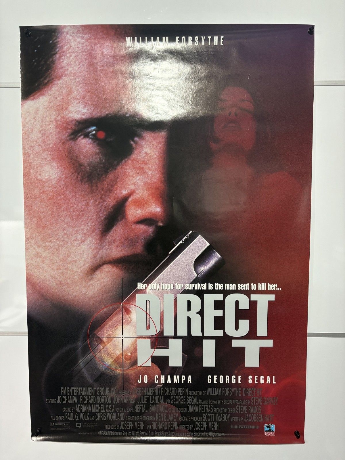 Poster: Direct Hit (1994) William Forsythe, original video store VHS promo